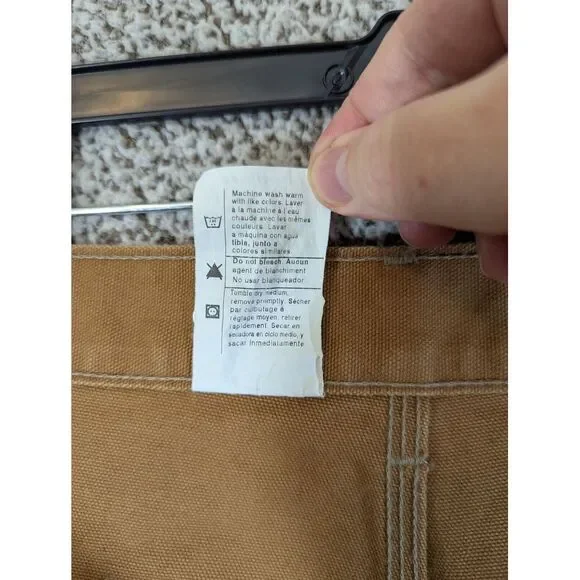 Carhartt Double Knee‎ Pants 42x32 Brown Duck Canvas Carpenter Dungaree Jeans B01
